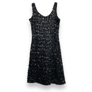Braemer Petites Sequin Black Mini Dress